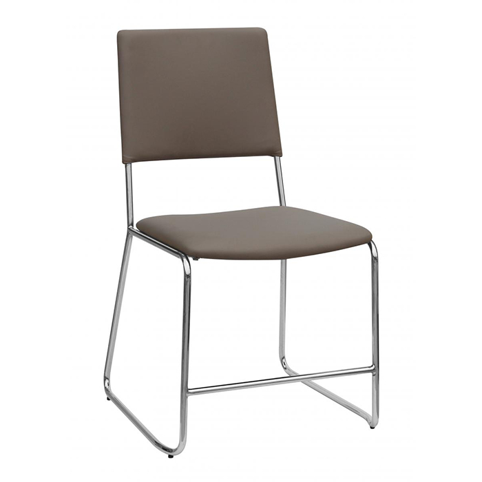 Nevis Chrome Leg PU Chairs in Taupe